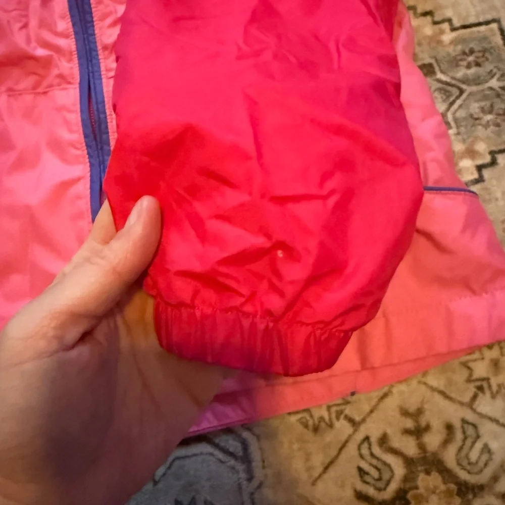 Columbia Girl’s Pink Lightweight Hooded Raincoat Windbreaker - Size‎ 14/16